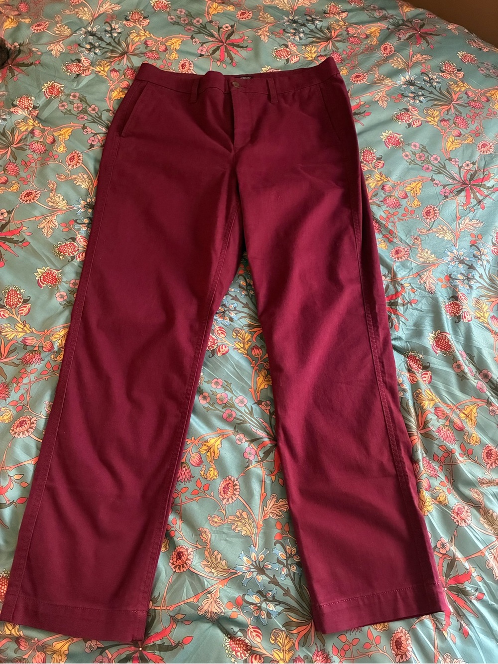 J. Crew Men's Burgundy Straight Chinos